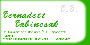 bernadett babincsak business card